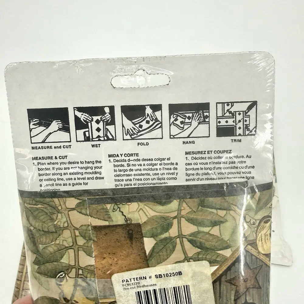 Vtg Expressions Wall Border Birdhouses 5 Yds Lot of 3 Prepasted SB 10250B NOS